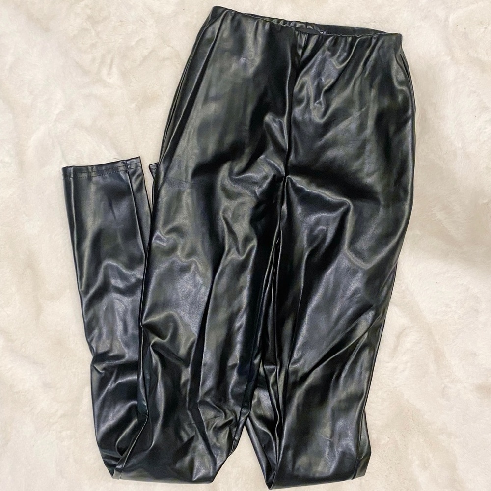 Pretty Little Thing leather flare pants